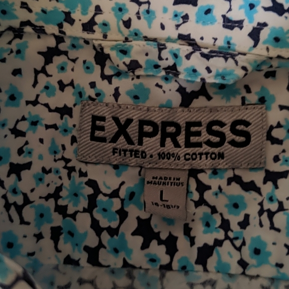 Express Men's floral button up size large - Picture 2 of 3